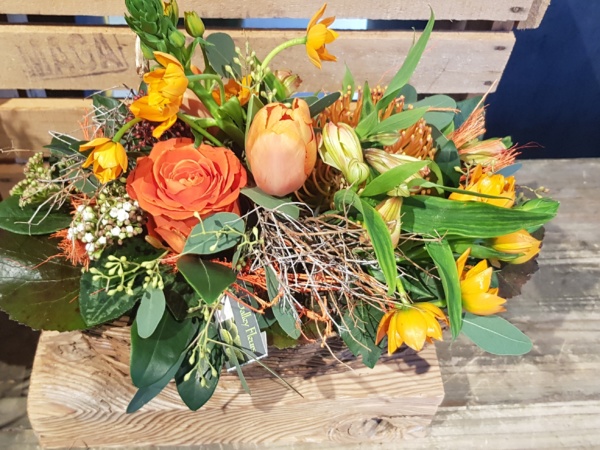 Arrangement floral allongé